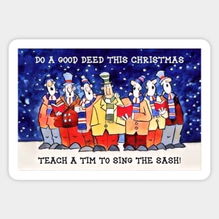 Merrily we sing the sash at Christmas Sticker